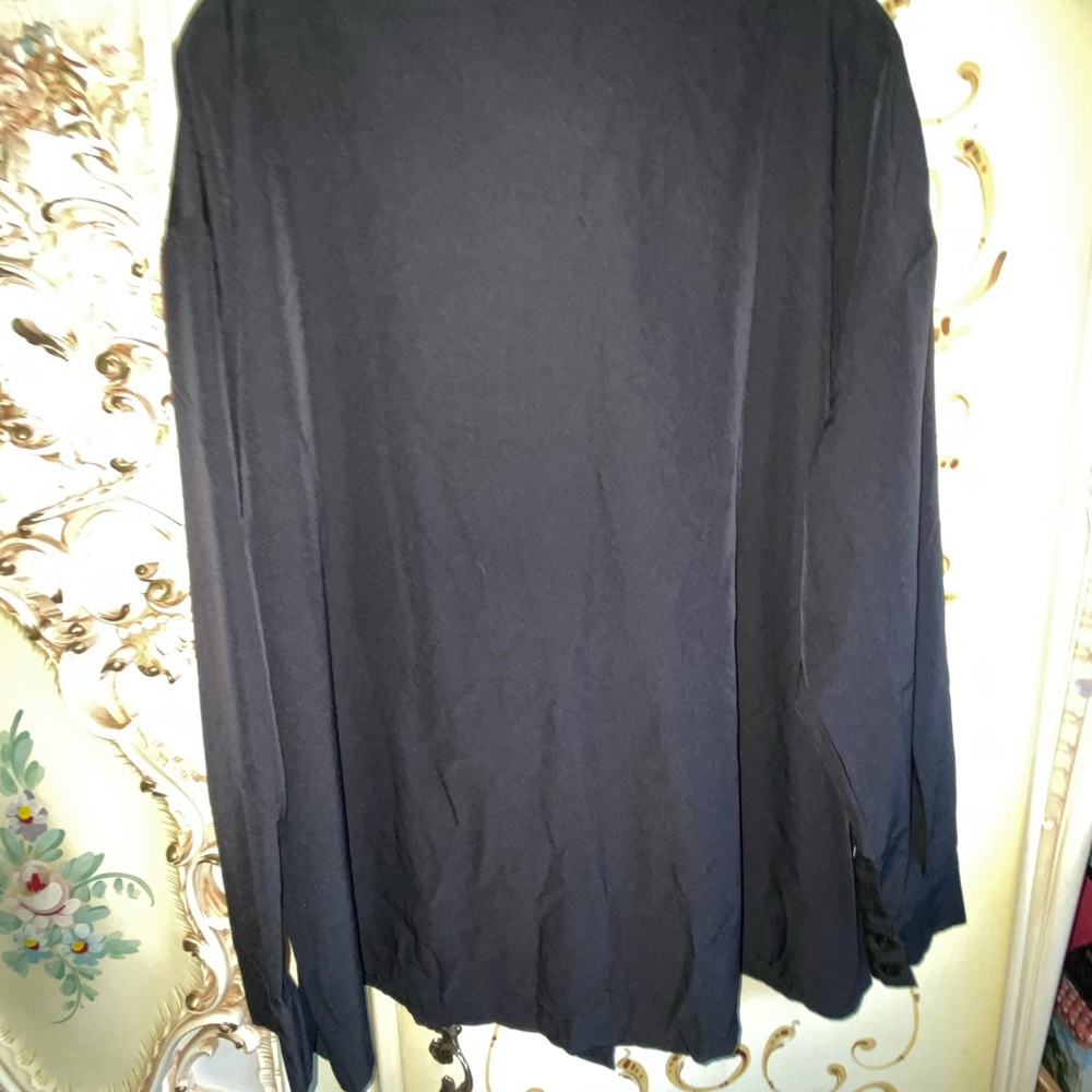 Black Long Sleeve Blouse By Shein size 3XL pre owned beautiful white embroidery - Picture 8 of 10